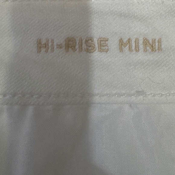 American Eagle‎ Outfitters White Denim Mini Skirt Hi-Rise Frayed Hem Sz 12 NWT - Picture 4 of 9